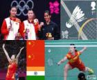 Wang Yihan (Çin) ve Saina Nehwal (Hindistan) - Londra 2012 - Badminton podyum, Li Xuerui (Çin), Kadınlar Tekler